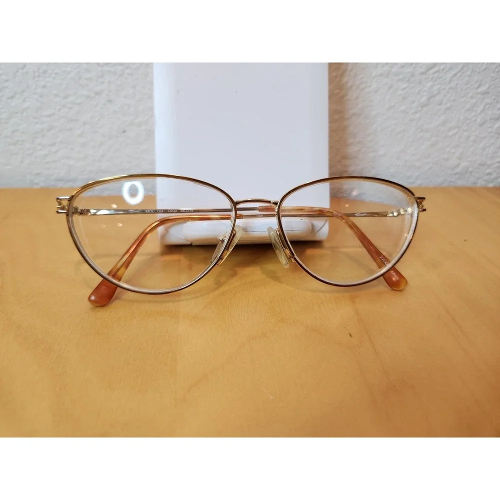 Vintage Tura MOD 724 DAM Gold Cat Eye Eyeglass‎ Frame 56-15 Japan 140mm
